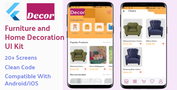 Flutter eCommerce App - Furniture and Home Decoration UI Template