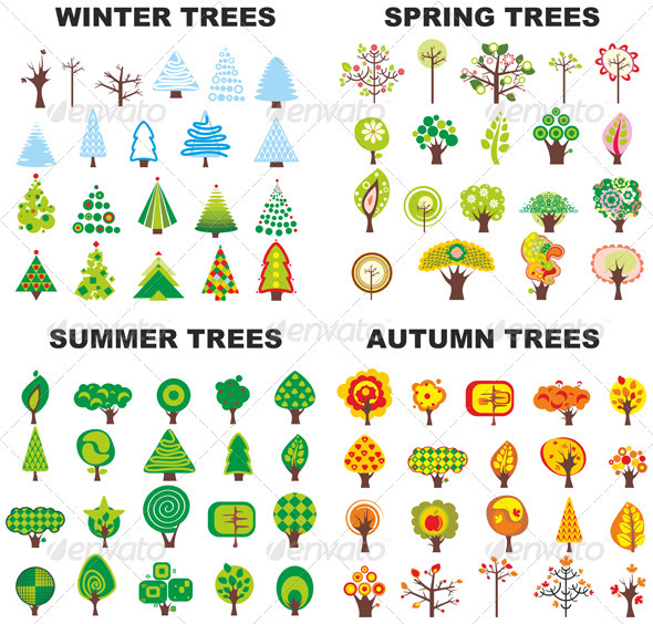 Tree Season Set - Nature Conceptual
