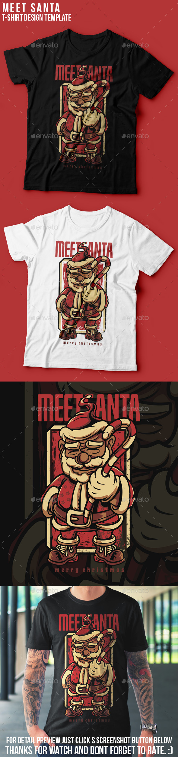[DOWNLOAD]Meet Santa Happy Christmas T-Shirt Design