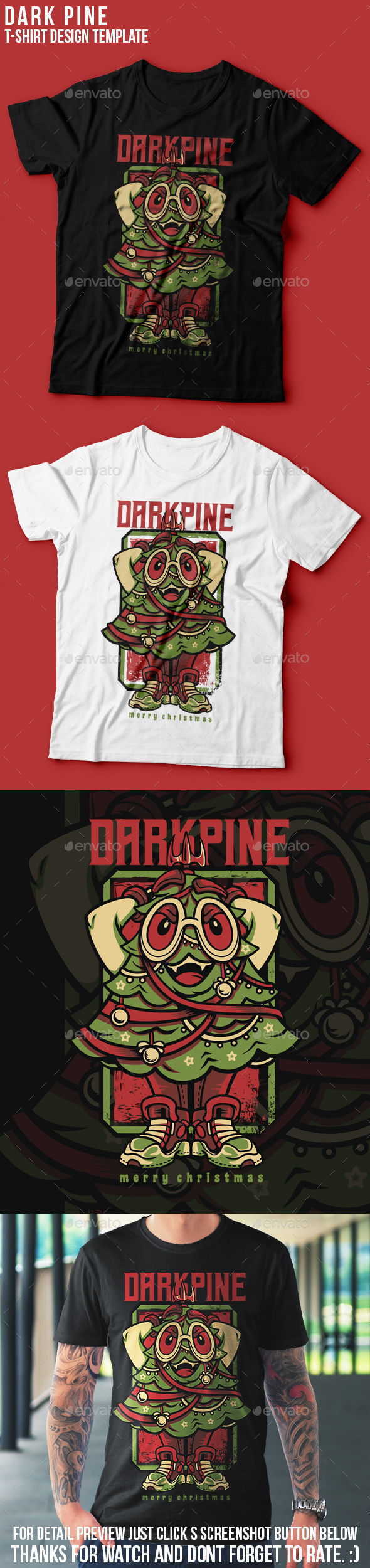 [DOWNLOAD]Dark Pine Happy Christmas T-Shirt Design