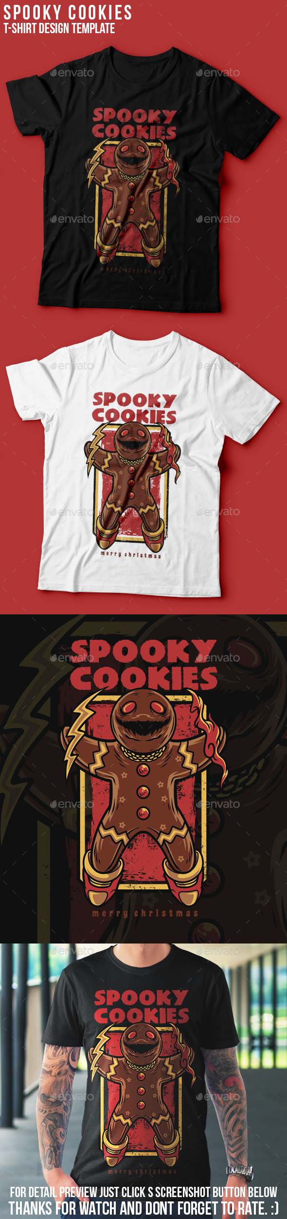 Spooky Cookies Happy Christmas T-Shirt Design