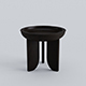 Dish Solid Wood Contemporary Sculptural Carved Side Coffee Stool Table Black
