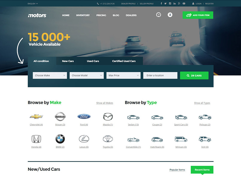 Motors Car Dealer, Rental & Classifieds WordPress theme by StylemixThemes