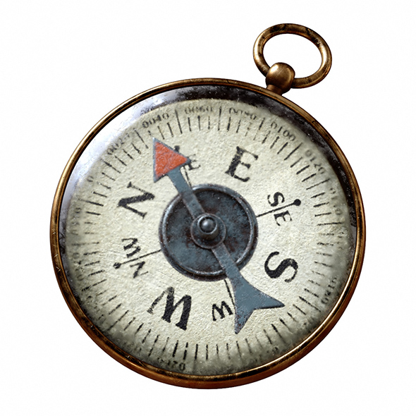 Vintage Brass Compass - 3Docean 29606654