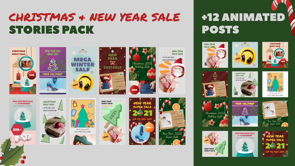Christmas and New Year Sale Stories Pack
