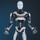Robot android posing on a dark background - PhotoDune Item for Sale