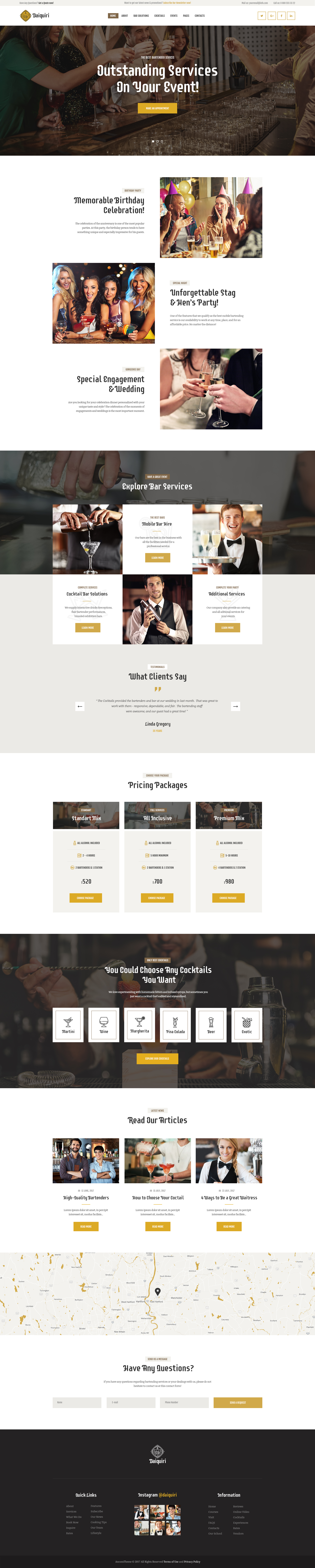 Daiquiri Bartender Services Catering Cocktail Wordpress Theme By Themerex