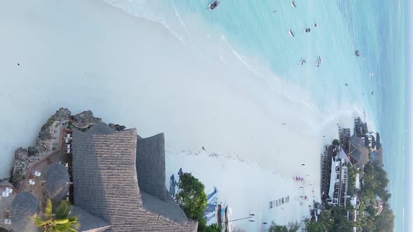 Vertical Video of the Coast of Zanzibar Island Tanzania Slow Motion alt