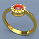 Gold Ring Gemstone 3D print model