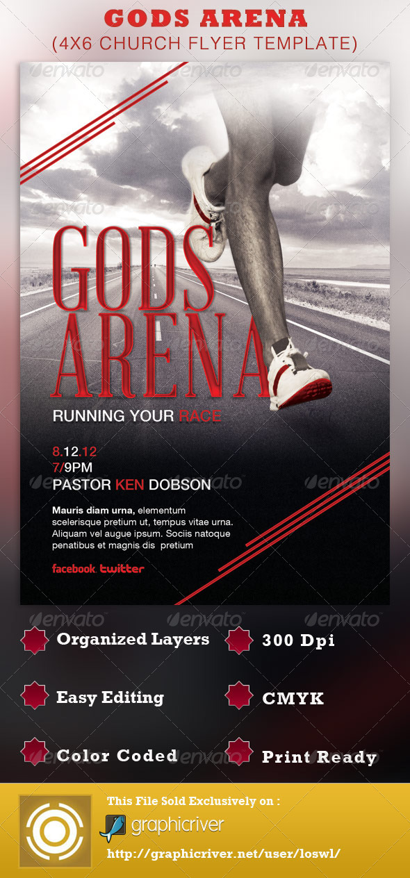 Gods Arena Church Flyer Template - Church Flyers