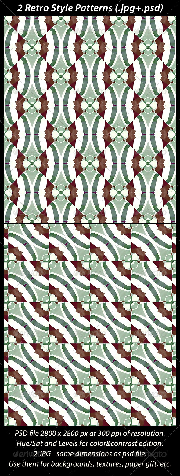 2 Retro Style Patterns - Patterns Backgrounds