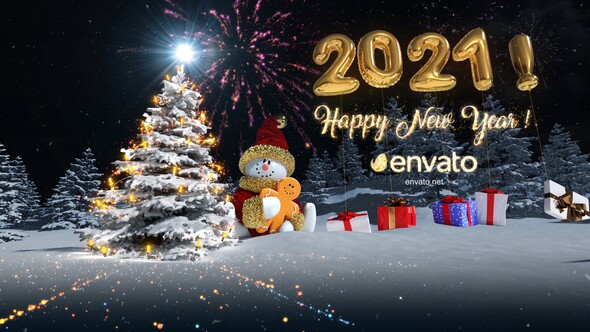 New Year Snowman - VideoHive 19018159