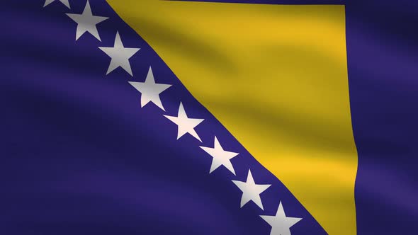 Bosnia And Herzegovina Windy Flag Background 4K alt