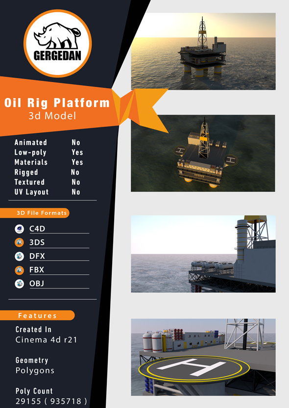 Oil Rig Platform - 3Docean 29634000