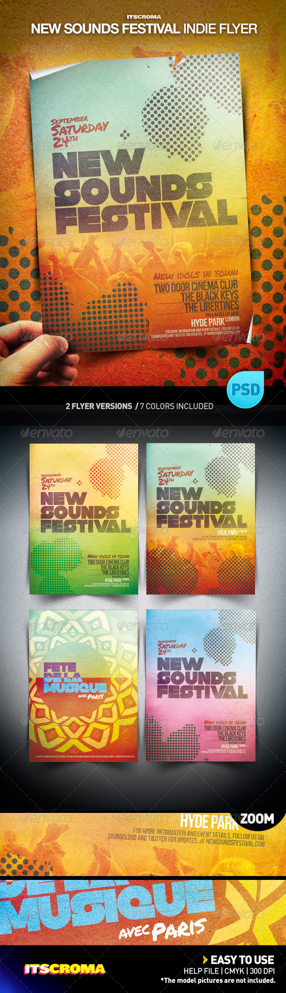 Indie Flyer Poster - New Sounds Festival - Concerts Events