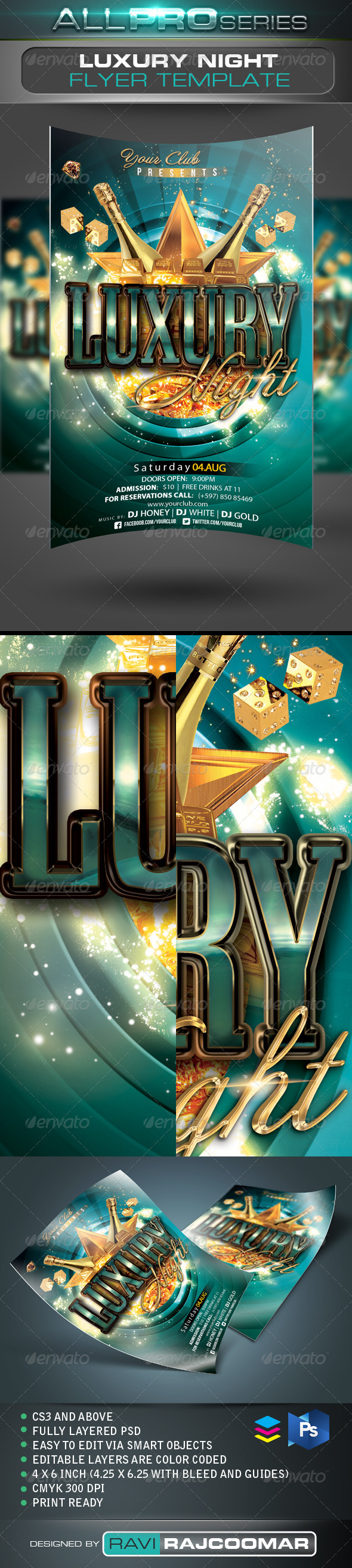 Luxury Night Flyer Template - Clubs & Parties Events