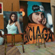 Photos on canvas in an Artist studio - VideoHive Item for Sale
