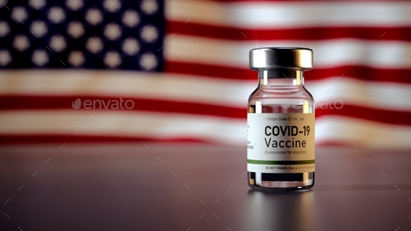 Covid Vaccine American Flag / Corona Vaccine USA Flag
