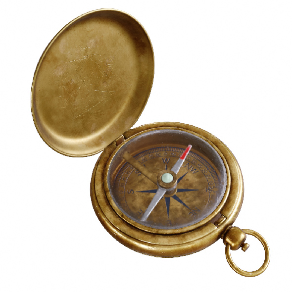 Vintage Brass Compass - 3Docean 29651407