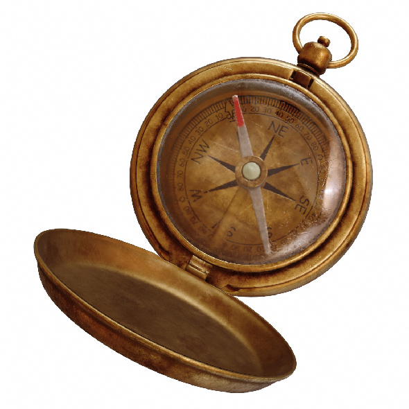 Antique Vintage Brass Compass. 3d Rendering Stock Photo by ©doomu