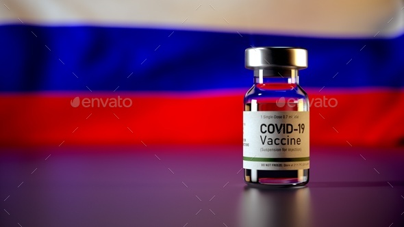 Covid Vaccine Russia Flag / Corona Russian Flag