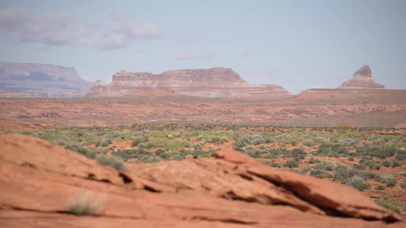 Panoramic view of red cliffs alt