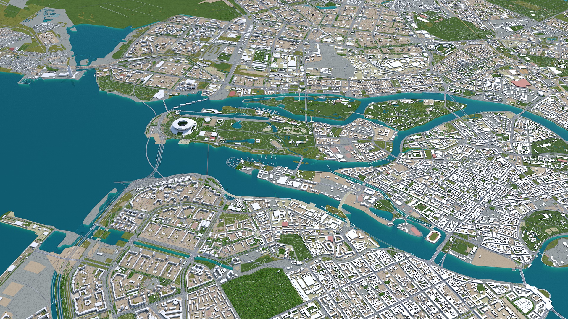 Saint Petersburg city Russia 3d model 150km by TurboCG | 3DOcean