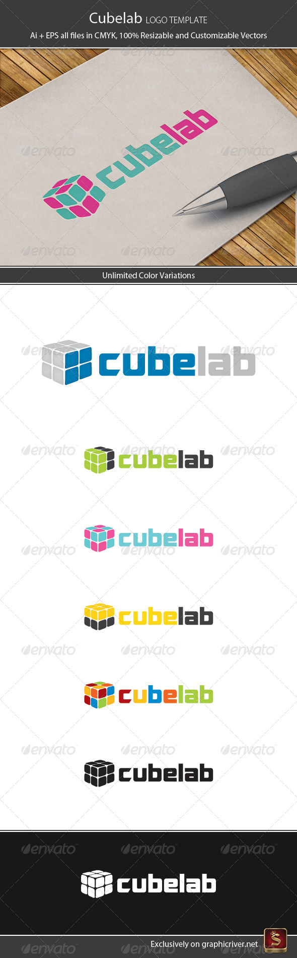Cube Lab Logo Template - Vector Abstract