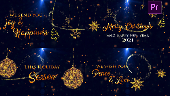 Christmas Greetings With Golden Text