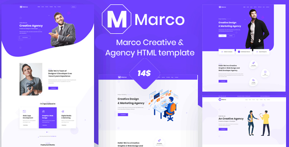 Extraordinary Marco - Creative & digital Agency Html Template