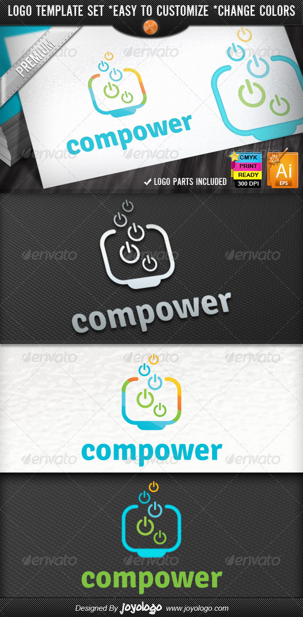 Pixel Powers Computer Tools Service Logo Designs - Objects Logo Templates