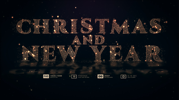 Christmas And New Year 13in1 Loop Gold Particles Backgrounds