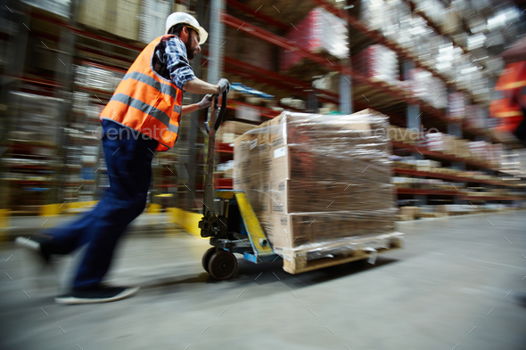 Working in distribution center - Stock Photo - Images
