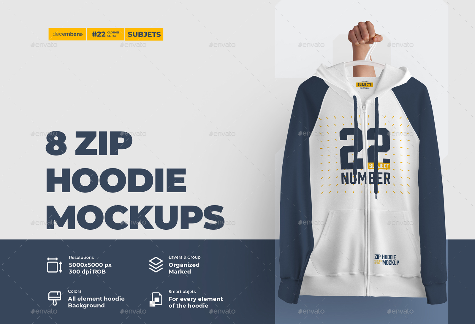 8 Zip Hoodie Mockups (Subject), Graphics | GraphicRiver