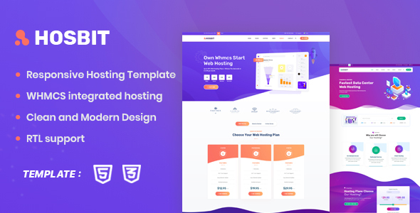 Special Hosbit - WHMCS & Hosting HTML5 Template