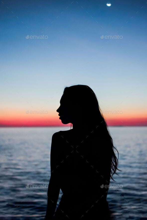 Girl in Sunset - Stock Photo - Images