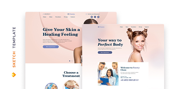 Feanty – Beauty Clinic Template for Sketch