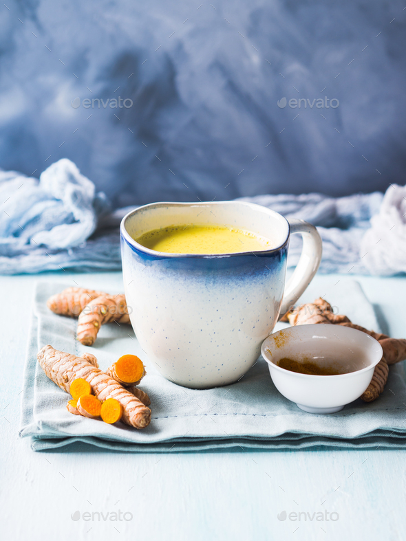 Golden turmeric coconut milk drink Stock Photo by tenkende PhotoDune
