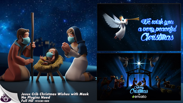 Christmas Wishes with Jesus Crib Mask Version