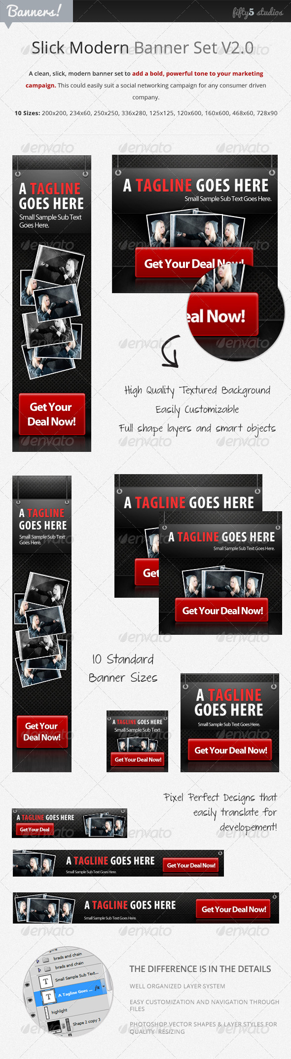 Slick Modern Banner Set v2.0 - Banners & Ads Web Elements