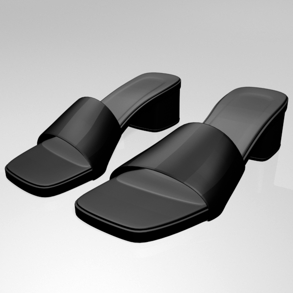 Square-Toe Slide Sandals - 3Docean 29722328