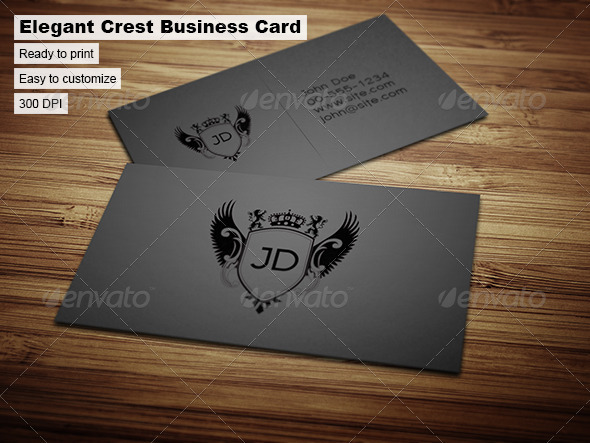 Elegant Crest Business Card - Corporate Business Cards
