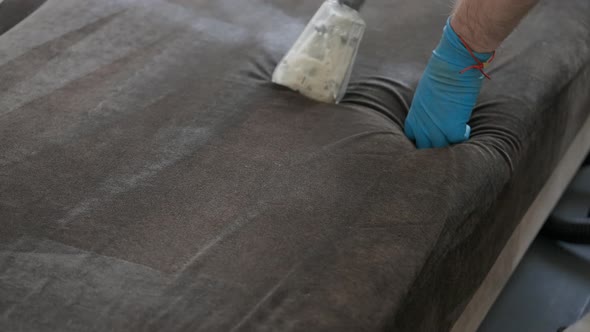 Professional Cleaning of Furniture with a Washing Vacuum Cleaner alt