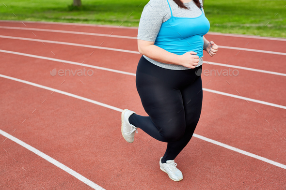 Plus-size female runner
