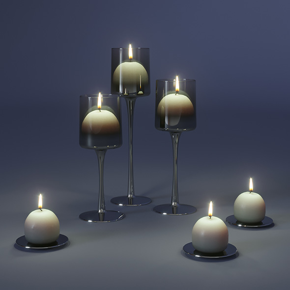 Candlesticks with candles - 3Docean 29734445