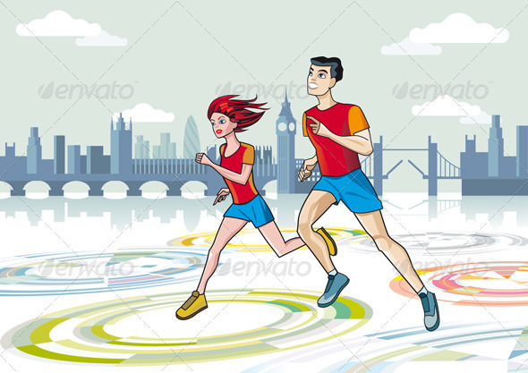 Marathon Runners - Sports/Activity Conceptual