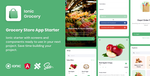 Ionic Grocery | Ionic 5 | Angular | UI Theme | Template App | Starter App & Components