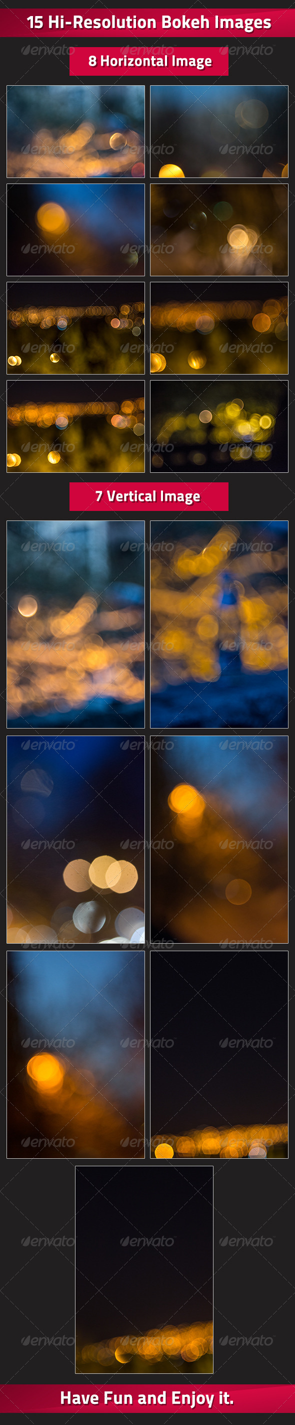 Set of 15 Bokeh Images - Abstract Backgrounds