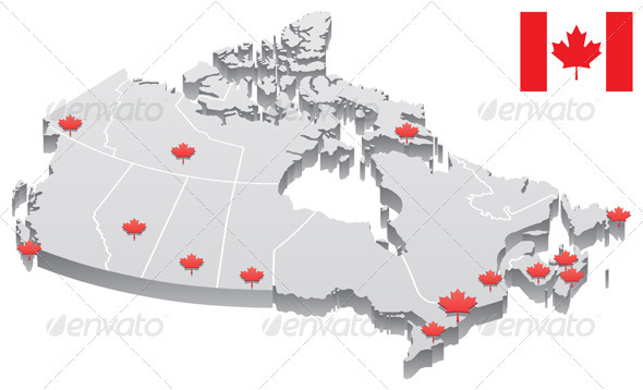 Canada Map - Travel Conceptual