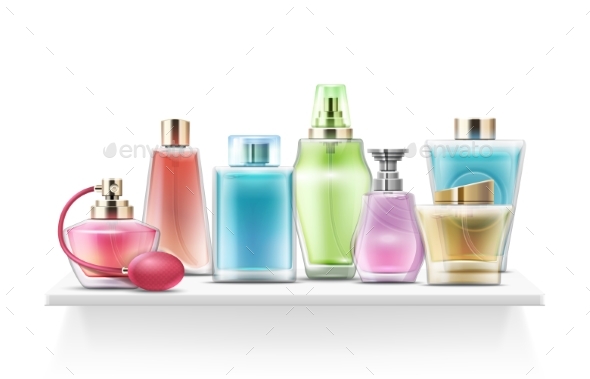 Realistic Perfume Bottles, Vectors GraphicRiver